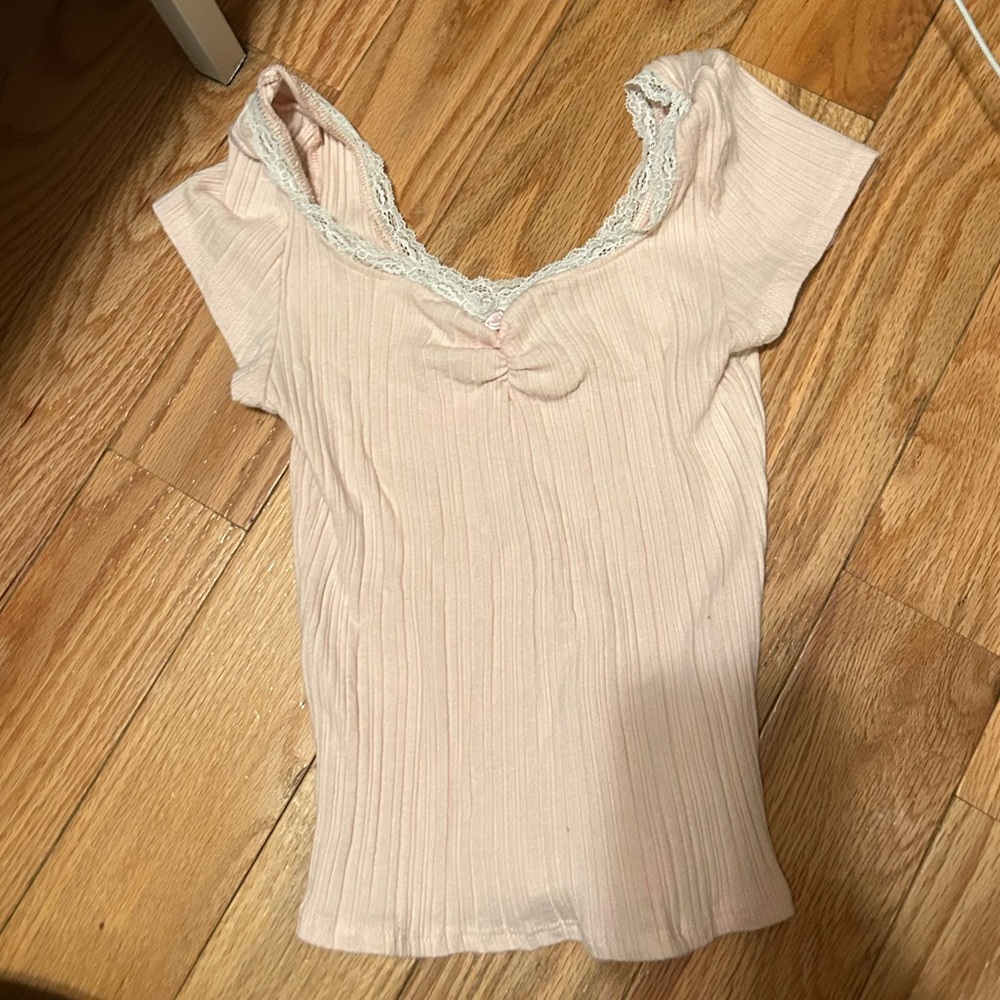 Coquette pink top